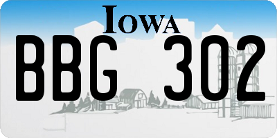 IA license plate BBG302