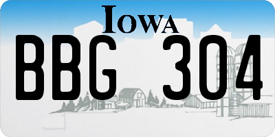IA license plate BBG304