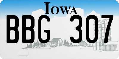 IA license plate BBG307