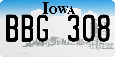 IA license plate BBG308