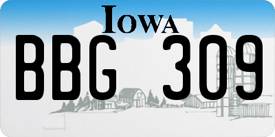 IA license plate BBG309