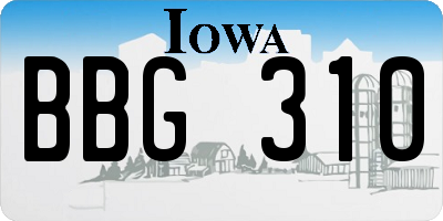 IA license plate BBG310