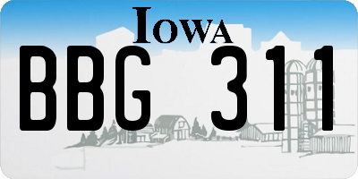 IA license plate BBG311