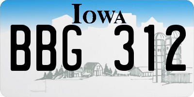 IA license plate BBG312