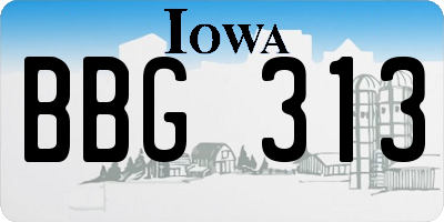 IA license plate BBG313