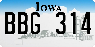 IA license plate BBG314