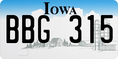 IA license plate BBG315