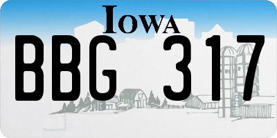 IA license plate BBG317