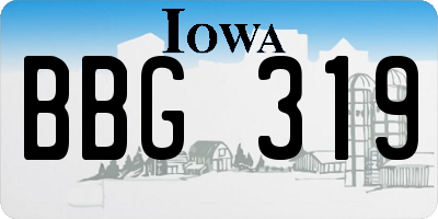 IA license plate BBG319