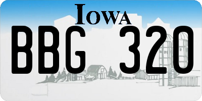 IA license plate BBG320