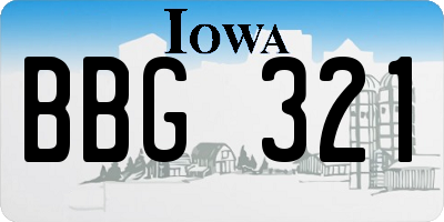 IA license plate BBG321