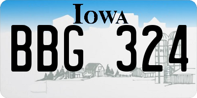 IA license plate BBG324