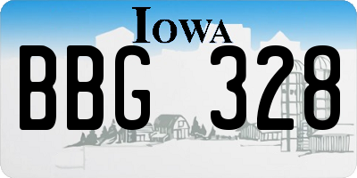IA license plate BBG328