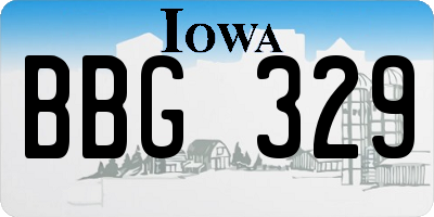 IA license plate BBG329