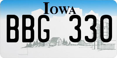 IA license plate BBG330