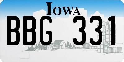 IA license plate BBG331