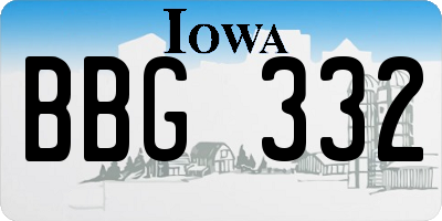 IA license plate BBG332
