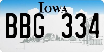 IA license plate BBG334