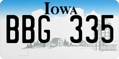 IA license plate BBG335