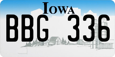 IA license plate BBG336
