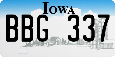 IA license plate BBG337