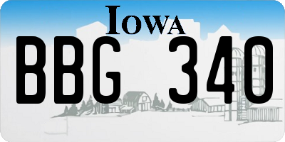 IA license plate BBG340