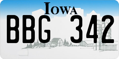 IA license plate BBG342