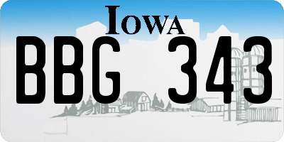 IA license plate BBG343