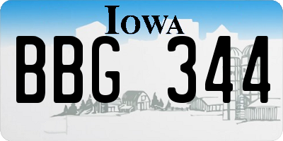 IA license plate BBG344