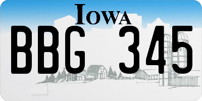 IA license plate BBG345