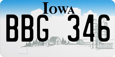IA license plate BBG346