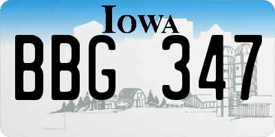IA license plate BBG347