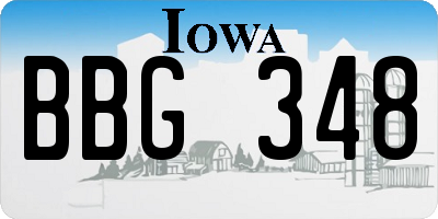 IA license plate BBG348