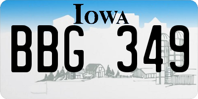 IA license plate BBG349