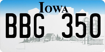 IA license plate BBG350