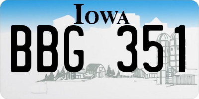 IA license plate BBG351