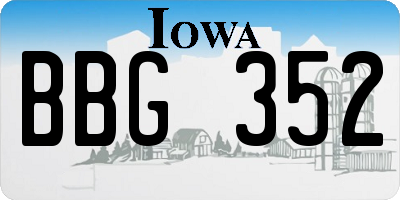 IA license plate BBG352