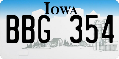 IA license plate BBG354