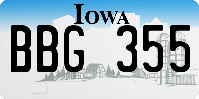 IA license plate BBG355