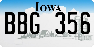 IA license plate BBG356