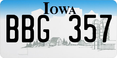 IA license plate BBG357