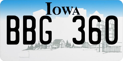 IA license plate BBG360