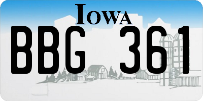 IA license plate BBG361