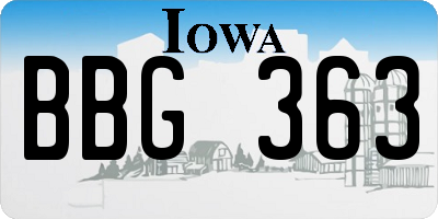 IA license plate BBG363