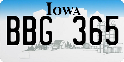 IA license plate BBG365
