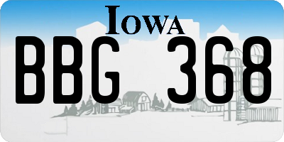 IA license plate BBG368