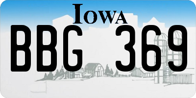 IA license plate BBG369