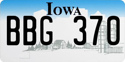IA license plate BBG370