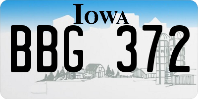 IA license plate BBG372