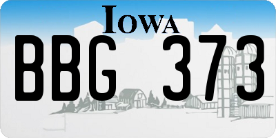 IA license plate BBG373